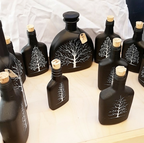 Hand painted French bottles - Picture 2 of 2